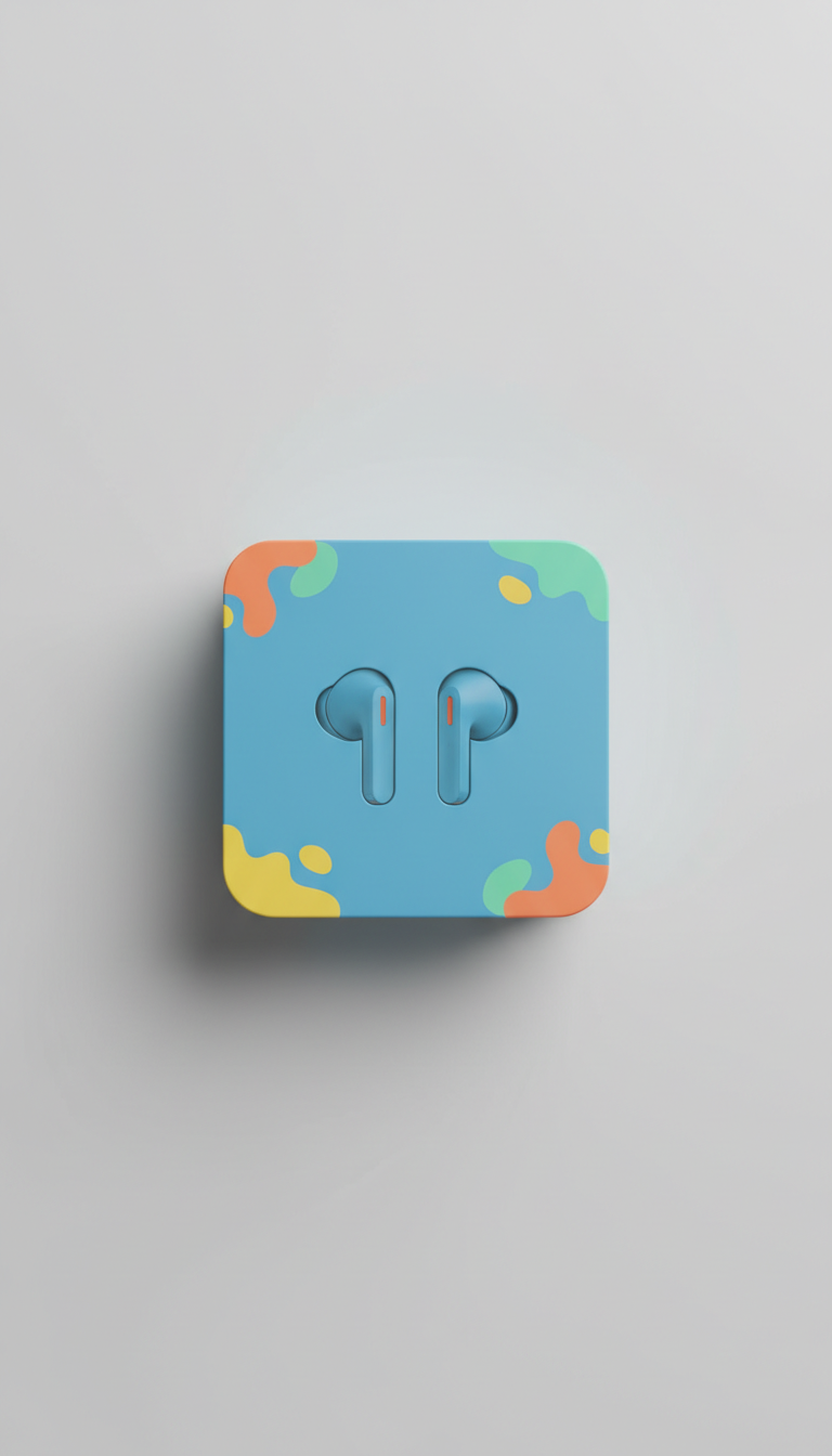 Wireless Bluetooth Earbuds in City Blue