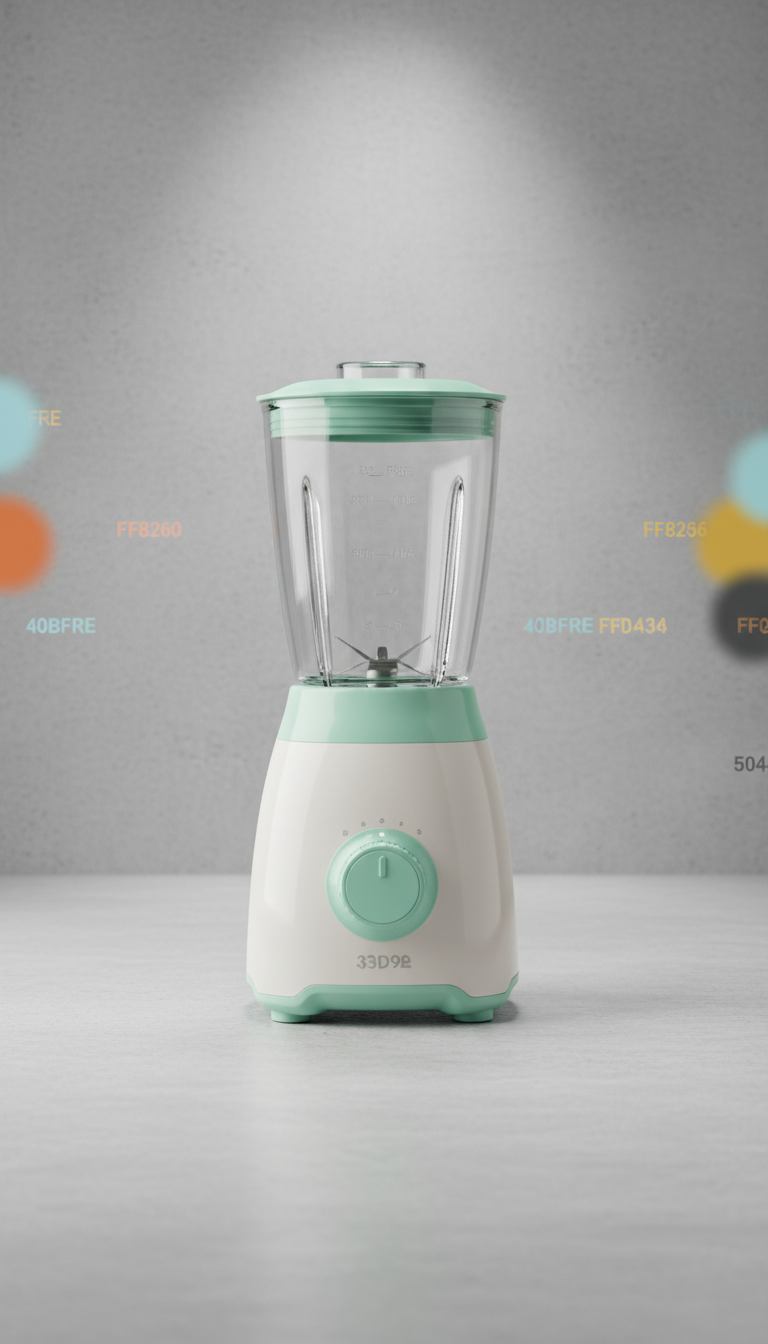 Compact Kitchen Blender with Minty Green Accents